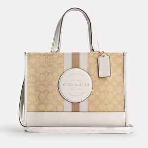 Coach Dempsey Carryall Bag In Signature Jacquard With Stripe And Coach Patch